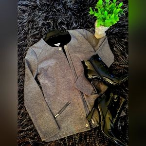 🖤Calvin Klein🤍gray zip blazer w side panel